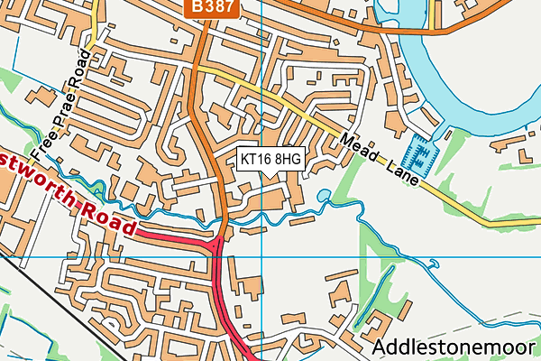KT16 8HG map - OS VectorMap District (Ordnance Survey) KT16 8HG map - OS VectorMap District (Ordnance Survey)