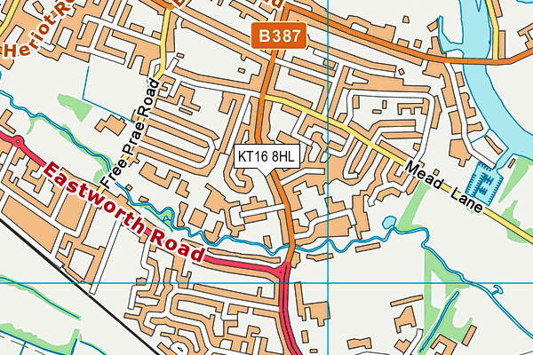 KT16 8HL map - OS VectorMap District (Ordnance Survey) KT16 8HL map - OS VectorMap District (Ordnance Survey)