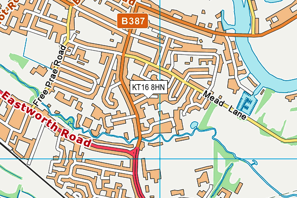 KT16 8HN map - OS VectorMap District (Ordnance Survey) KT16 8HN map - OS VectorMap District (Ordnance Survey)