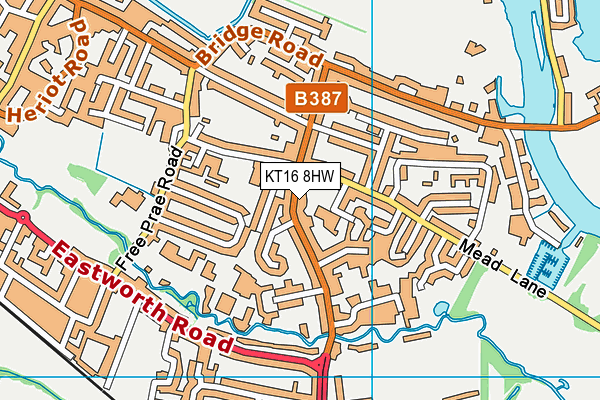 KT16 8HW map - OS VectorMap District (Ordnance Survey) KT16 8HW map - OS VectorMap District (Ordnance Survey)
