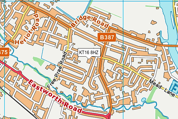 KT16 8HZ map - OS VectorMap District (Ordnance Survey) KT16 8HZ map - OS VectorMap District (Ordnance Survey)
