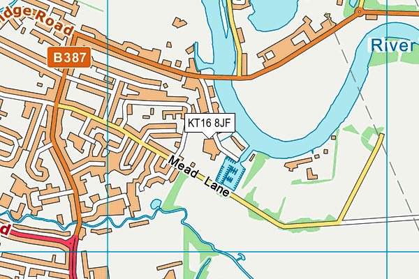 KT16 8JF map - OS VectorMap District (Ordnance Survey) KT16 8JF map - OS VectorMap District (Ordnance Survey)