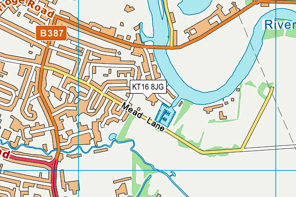KT16 8JG map - OS VectorMap District (Ordnance Survey) KT16 8JG map - OS VectorMap District (Ordnance Survey)