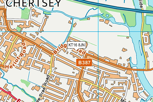 KT16 8JN map - OS VectorMap District (Ordnance Survey) KT16 8JN map - OS VectorMap District (Ordnance Survey)