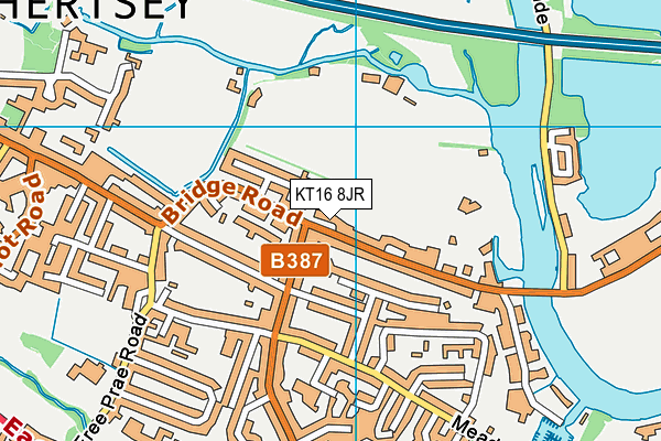 KT16 8JR map - OS VectorMap District (Ordnance Survey) KT16 8JR map - OS VectorMap District (Ordnance Survey)