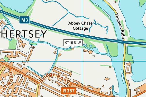 KT16 8JW map - OS VectorMap District (Ordnance Survey) KT16 8JW map - OS VectorMap District (Ordnance Survey)