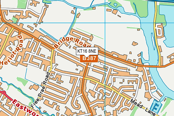 KT16 8NE map - OS VectorMap District (Ordnance Survey) KT16 8NE map - OS VectorMap District (Ordnance Survey)