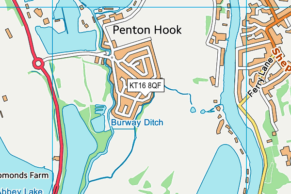 KT16 8QF map - OS VectorMap District (Ordnance Survey) KT16 8QF map - OS VectorMap District (Ordnance Survey)