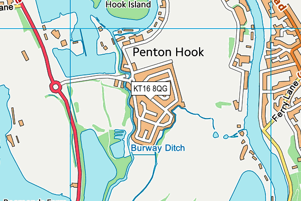 KT16 8QG map - OS VectorMap District (Ordnance Survey) KT16 8QG map - OS VectorMap District (Ordnance Survey)