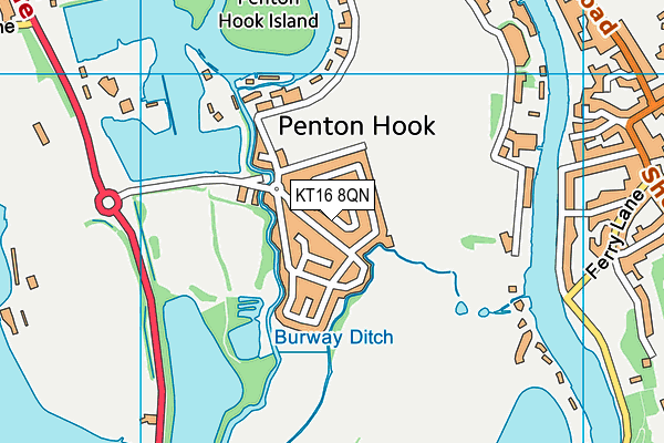 KT16 8QN map - OS VectorMap District (Ordnance Survey) KT16 8QN map - OS VectorMap District (Ordnance Survey)