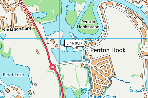 KT16 8QR map - OS VectorMap District (Ordnance Survey) KT16 8QR map - OS VectorMap District (Ordnance Survey)