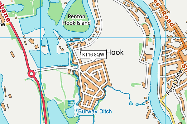KT16 8QW map - OS VectorMap District (Ordnance Survey) KT16 8QW map - OS VectorMap District (Ordnance Survey)