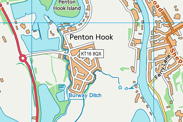 KT16 8QX map - OS VectorMap District (Ordnance Survey) KT16 8QX map - OS VectorMap District (Ordnance Survey)