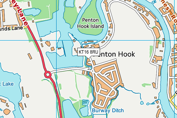 KT16 8RU map - OS VectorMap District (Ordnance Survey) KT16 8RU map - OS VectorMap District (Ordnance Survey)