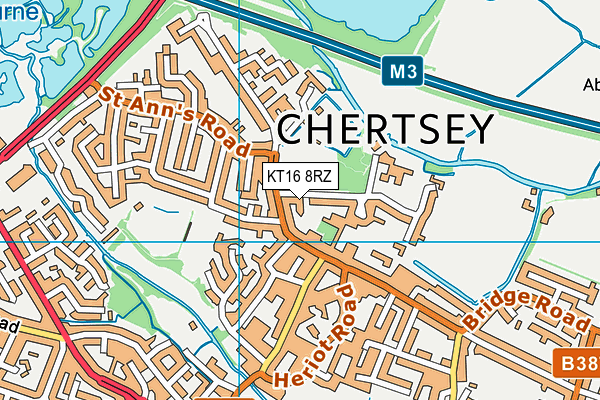 KT16 8RZ map - OS VectorMap District (Ordnance Survey) KT16 8RZ map - OS VectorMap District (Ordnance Survey)