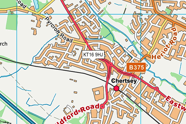 KT16 9HJ map - OS VectorMap District (Ordnance Survey) KT16 9HJ map - OS VectorMap District (Ordnance Survey)