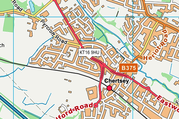 KT16 9HU map - OS VectorMap District (Ordnance Survey) KT16 9HU map - OS VectorMap District (Ordnance Survey)