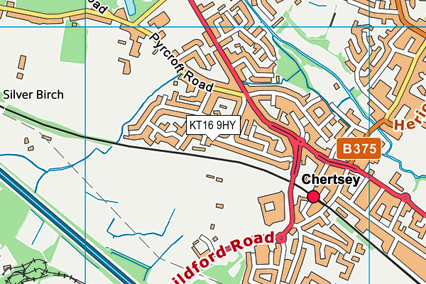 KT16 9HY map - OS VectorMap District (Ordnance Survey) KT16 9HY map - OS VectorMap District (Ordnance Survey)