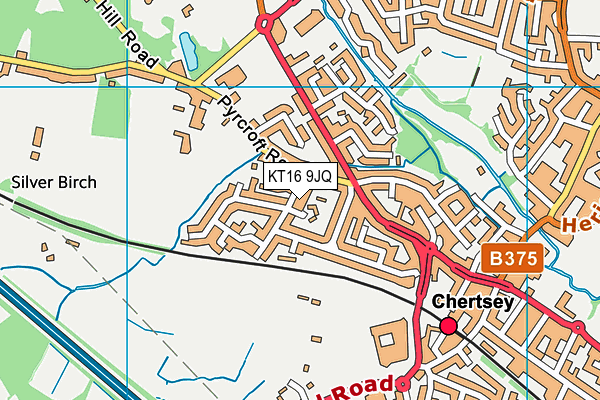 KT16 9JQ map - OS VectorMap District (Ordnance Survey) KT16 9JQ map - OS VectorMap District (Ordnance Survey)