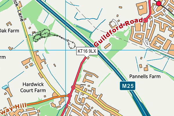 KT16 9LX map - OS VectorMap District (Ordnance Survey) KT16 9LX map - OS VectorMap District (Ordnance Survey)