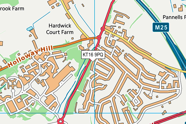 KT16 9PQ map - OS VectorMap District (Ordnance Survey) KT16 9PQ map - OS VectorMap District (Ordnance Survey)