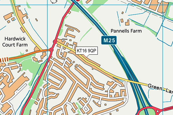 KT16 9QP map - OS VectorMap District (Ordnance Survey) KT16 9QP map - OS VectorMap District (Ordnance Survey)