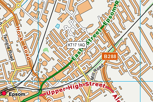 KT17 1AQ map - OS VectorMap District (Ordnance Survey) KT17 1AQ map - OS VectorMap District (Ordnance Survey)
