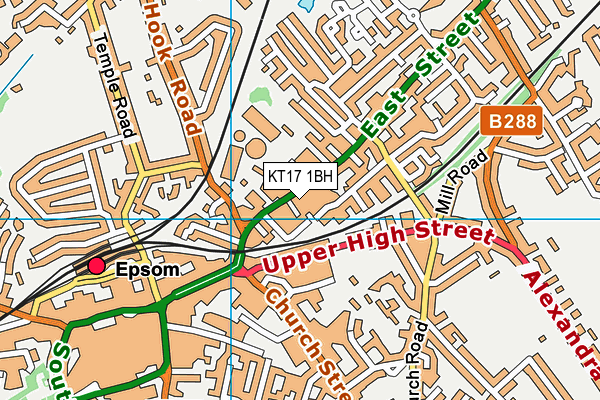 KT17 1BH map - OS VectorMap District (Ordnance Survey) KT17 1BH map - OS VectorMap District (Ordnance Survey)