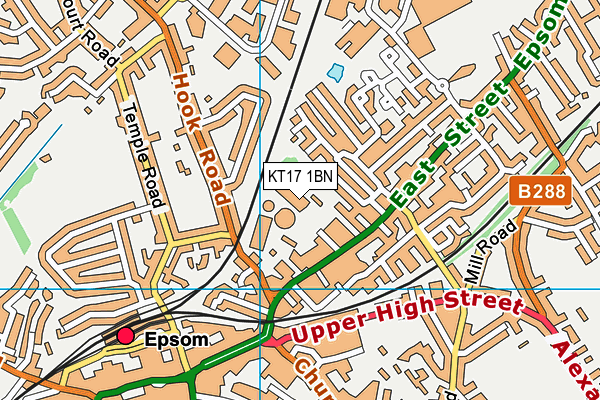 KT17 1BN map - OS VectorMap District (Ordnance Survey) KT17 1BN map - OS VectorMap District (Ordnance Survey)