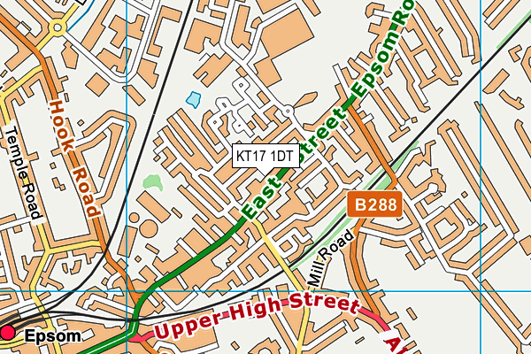 KT17 1DT map - OS VectorMap District (Ordnance Survey) KT17 1DT map - OS VectorMap District (Ordnance Survey)