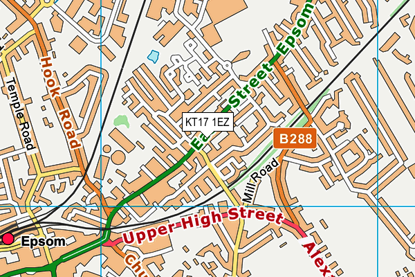 KT17 1EZ map - OS VectorMap District (Ordnance Survey) KT17 1EZ map - OS VectorMap District (Ordnance Survey)