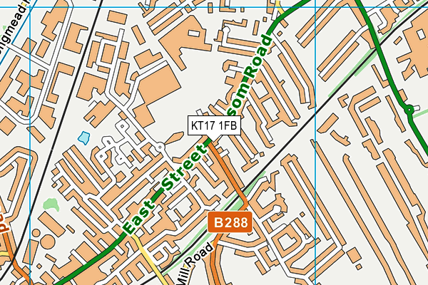KT17 1FB map - OS VectorMap District (Ordnance Survey) KT17 1FB map - OS VectorMap District (Ordnance Survey)