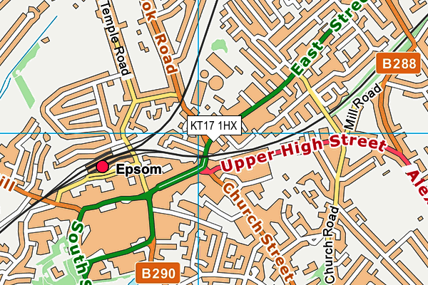 KT17 1HX map - OS VectorMap District (Ordnance Survey) KT17 1HX map - OS VectorMap District (Ordnance Survey)