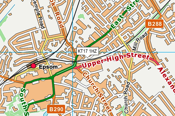 KT17 1HZ map - OS VectorMap District (Ordnance Survey) KT17 1HZ map - OS VectorMap District (Ordnance Survey)