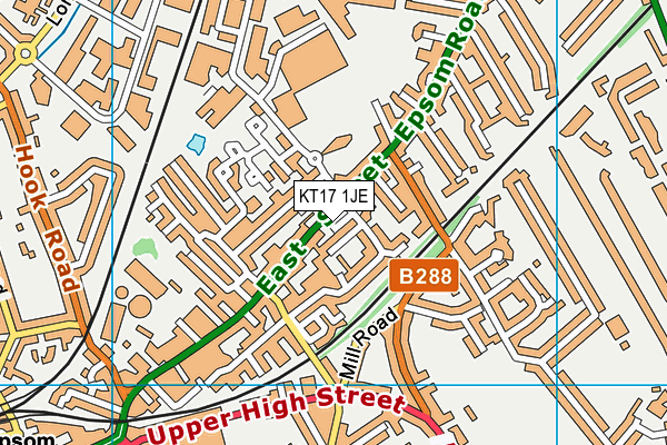 KT17 1JE map - OS VectorMap District (Ordnance Survey) KT17 1JE map - OS VectorMap District (Ordnance Survey)