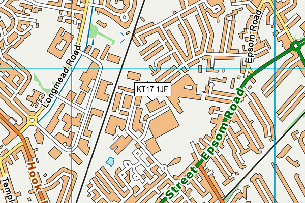 KT17 1JF map - OS VectorMap District (Ordnance Survey) KT17 1JF map - OS VectorMap District (Ordnance Survey)
