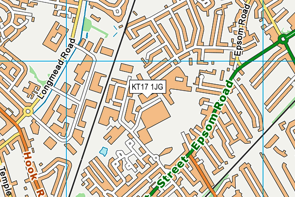 KT17 1JG map - OS VectorMap District (Ordnance Survey) KT17 1JG map - OS VectorMap District (Ordnance Survey)