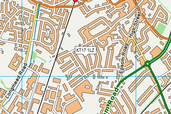 KT17 1LZ map - OS VectorMap District (Ordnance Survey) KT17 1LZ map - OS VectorMap District (Ordnance Survey)