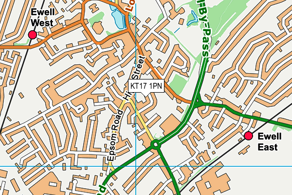 KT17 1PN map - OS VectorMap District (Ordnance Survey) KT17 1PN map - OS VectorMap District (Ordnance Survey)