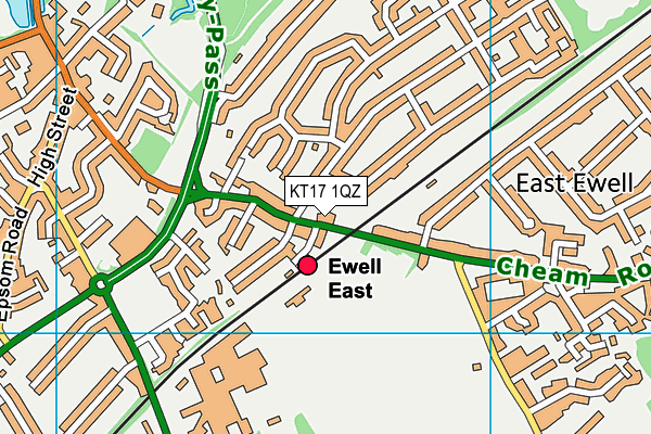 KT17 1QZ map - OS VectorMap District (Ordnance Survey) KT17 1QZ map - OS VectorMap District (Ordnance Survey)