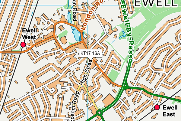 KT17 1SA map - OS VectorMap District (Ordnance Survey) KT17 1SA map - OS VectorMap District (Ordnance Survey)