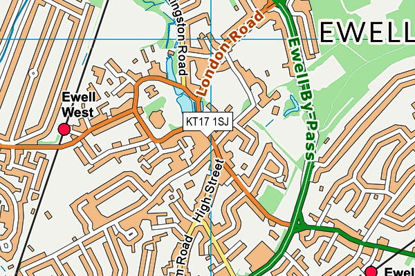 KT17 1SJ map - OS VectorMap District (Ordnance Survey) KT17 1SJ map - OS VectorMap District (Ordnance Survey)