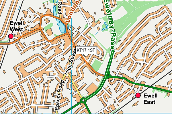 KT17 1ST map - OS VectorMap District (Ordnance Survey) KT17 1ST map - OS VectorMap District (Ordnance Survey)
