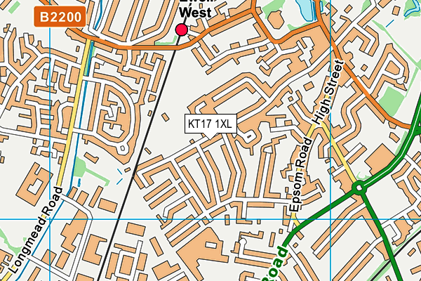 KT17 1XL map - OS VectorMap District (Ordnance Survey) KT17 1XL map - OS VectorMap District (Ordnance Survey)