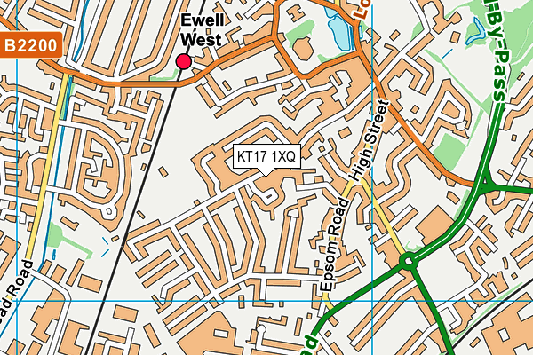 KT17 1XQ map - OS VectorMap District (Ordnance Survey) KT17 1XQ map - OS VectorMap District (Ordnance Survey)