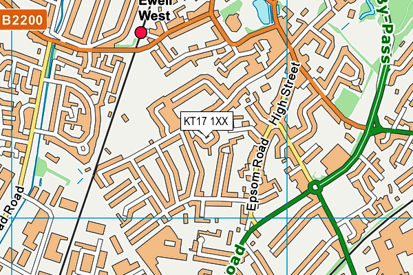 KT17 1XX map - OS VectorMap District (Ordnance Survey) KT17 1XX map - OS VectorMap District (Ordnance Survey)