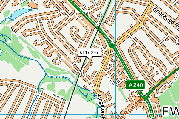 KT17 2EY map - OS VectorMap District (Ordnance Survey) KT17 2EY map - OS VectorMap District (Ordnance Survey)