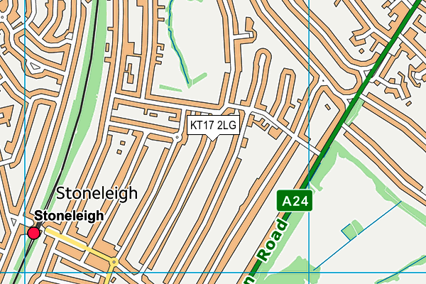KT17 2LG map - OS VectorMap District (Ordnance Survey)