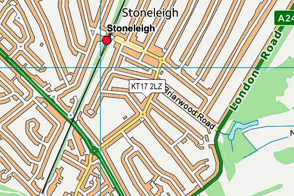 KT17 2LZ map - OS VectorMap District (Ordnance Survey) KT17 2LZ map - OS VectorMap District (Ordnance Survey)