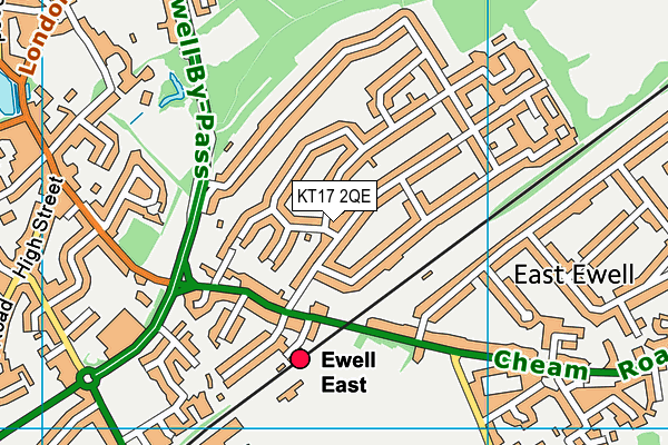 KT17 2QE map - OS VectorMap District (Ordnance Survey) KT17 2QE map - OS VectorMap District (Ordnance Survey)